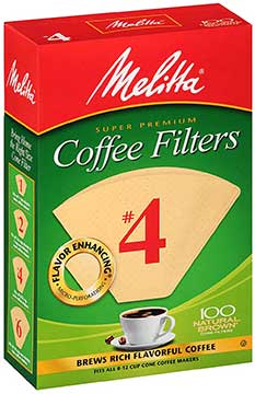 Melitta  #4 Cone Coffee Filter , Natural Brown, 100 Count