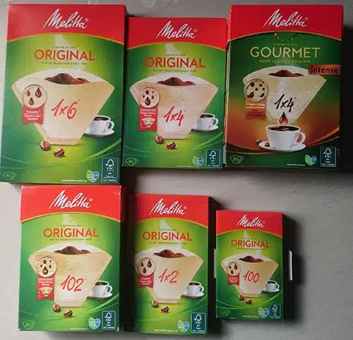 Selection of Melitta coffee filters