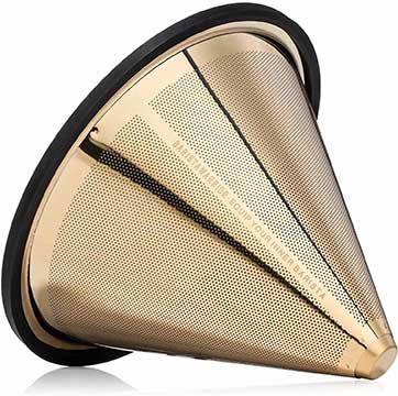 TITANIUM COATED GOLD POUR OVER COFFEE FILTER