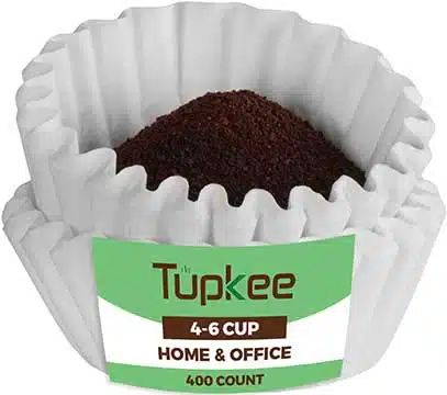  Tupkee Coffee Filters 4-6 Cup - Junior Basket Style , 400 Count , White Paper, Chlorine Free