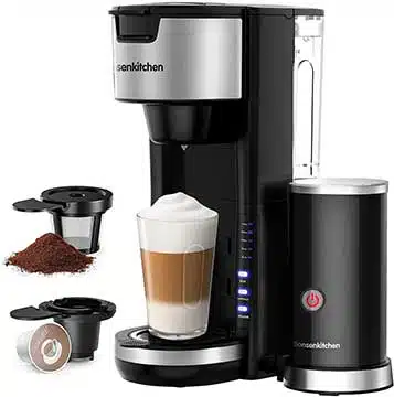  Bonsenkitchen Single Serve Coffee Maker With Milk Frother