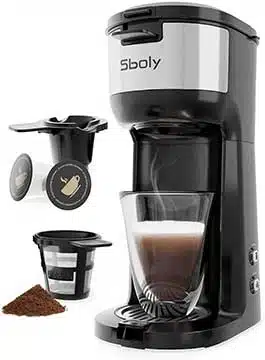  Sboly Single Serve Coffee Maker Brewer for K Cup Po & Ground Coffee