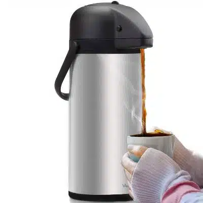 Airpot Coffee Dispenser with Pump - Insulated Stainless Steel Coffee Carafe
