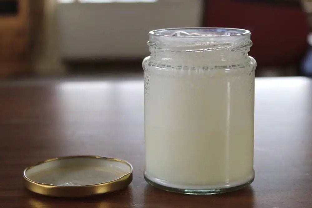 Some Milk Frothed in a Jar