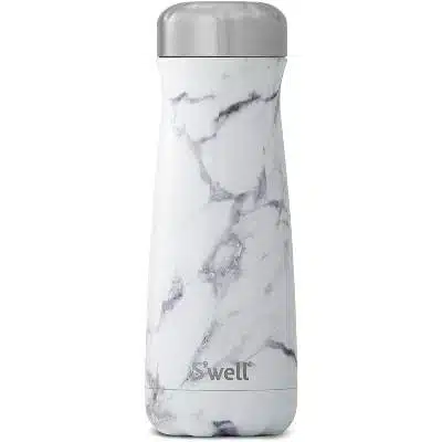 Swell Stainless Steel Traveler - 20 Fl Oz - White Marble - Triple-Layered Vacuum