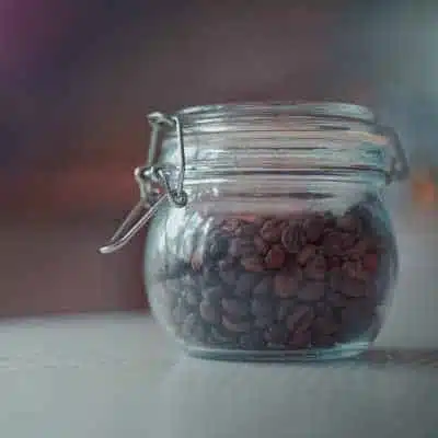 A jar of coffee beans