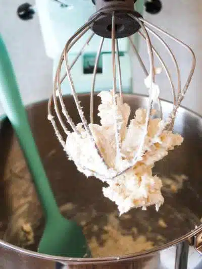 some whipped cream in a stand mixer