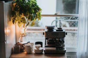 A Breville Sage Barista Express sitting on a countertop