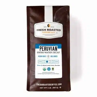 Fresh Roasted Coffee Swiss Water Decaf Peru Organic Fair Trade Kosher Medium Roast
