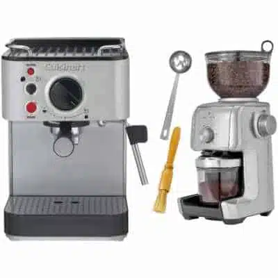 Cuisinart EM-100 Stainless Steel Espresso Maker with Conical Burr Coffee Grinder Bundle