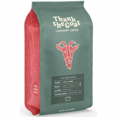 Thank the Goat Award Winning Coffee - Premium Arabica Ground Coffee - Dark Roast - Single Origin from Huila Colombia 12oz
