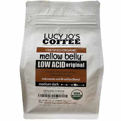 Lucy Jos Coffee Roastery Organic Mellow Belly Low Acid Blend