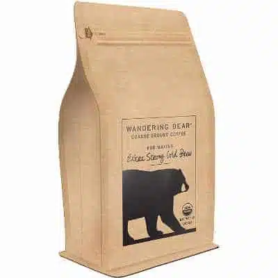 Wandering Bear Extra Strong Organic Coarse Ground Coffee for Cold Brew