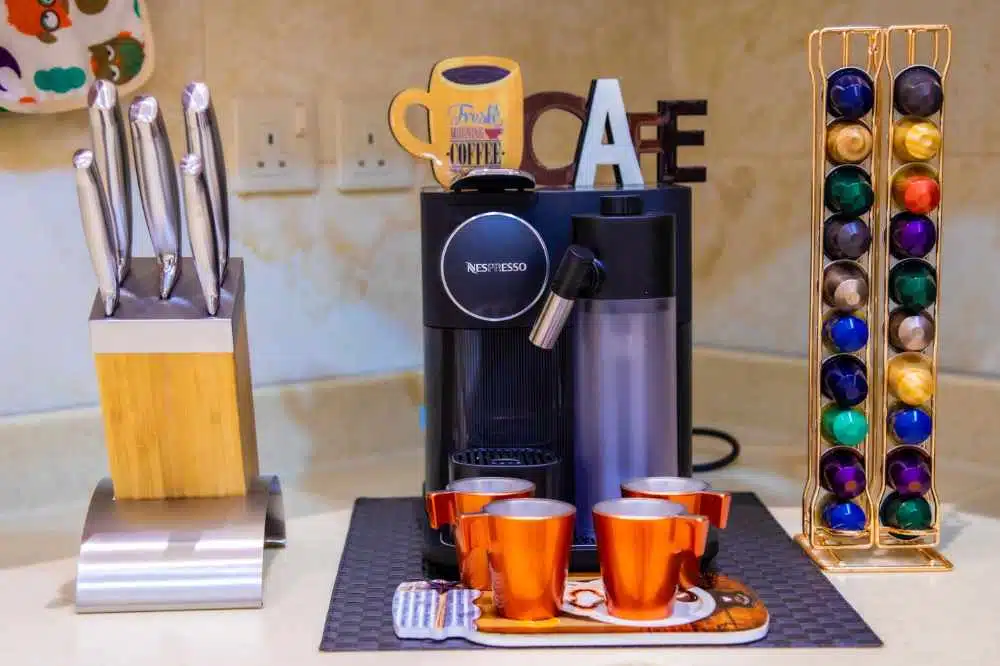 A Nespresso Lattissima Espresso Machine With Milk Frother