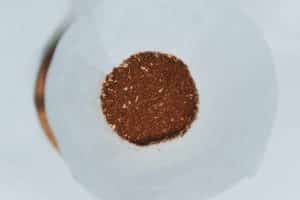 Some coffee grounds