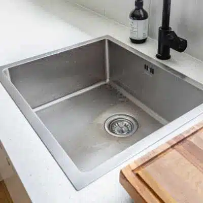a kitchen sink plughole