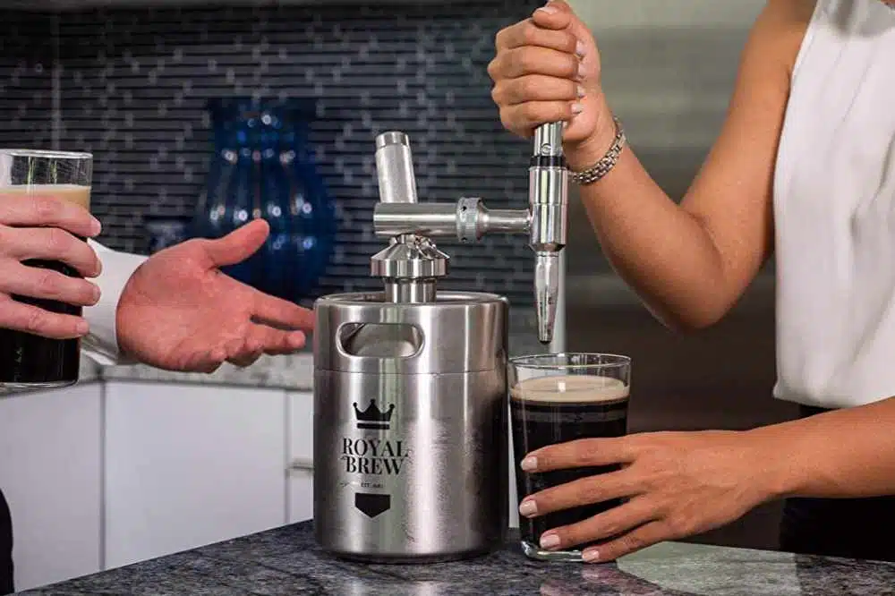 A Royal Brew Nitro Keg being used to make nitro brew coffee