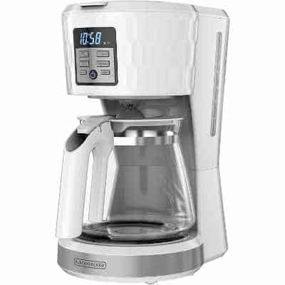 BLACK+DECKER Honeycomb Collection 12-Cup Programmable Coffeemaker white