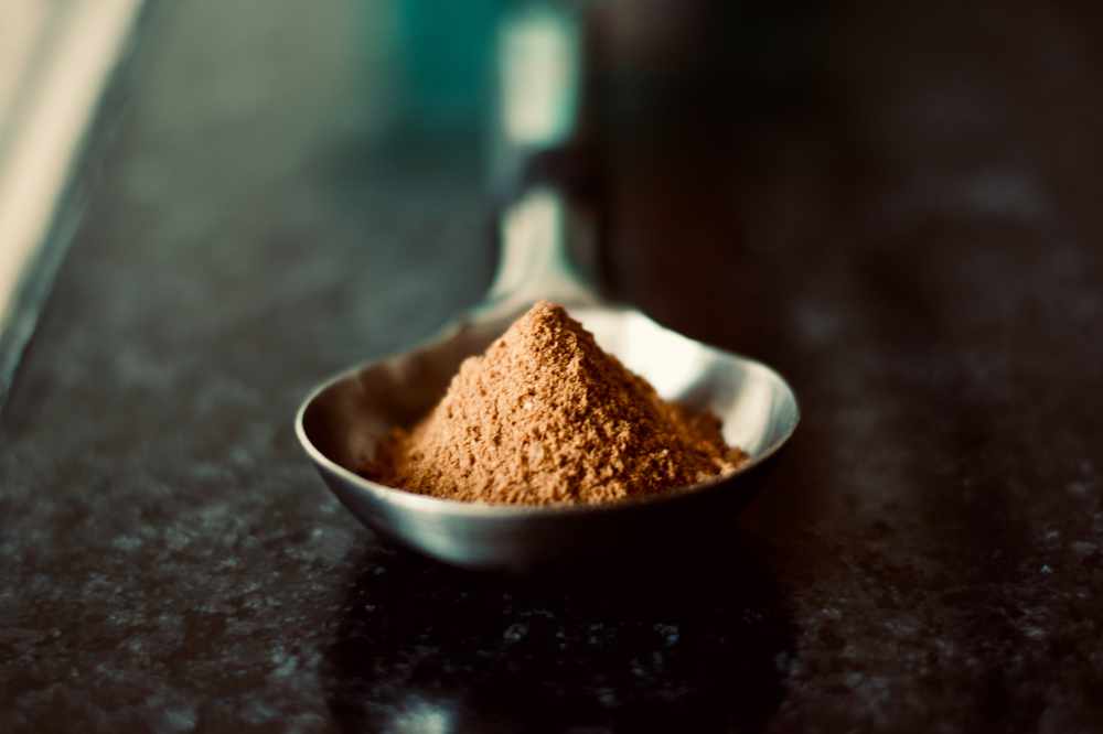 Some espresso powder on a spoon