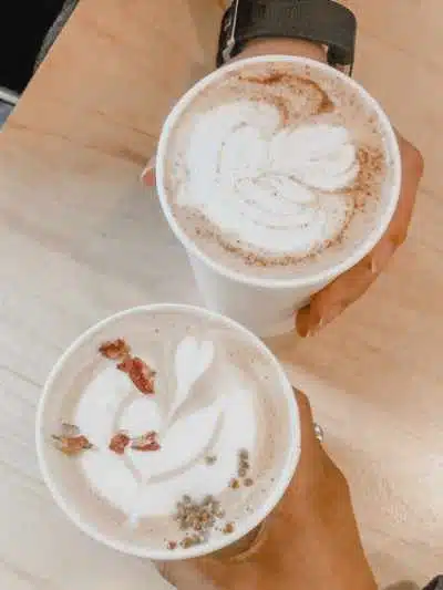 a couple of chai lattes from above