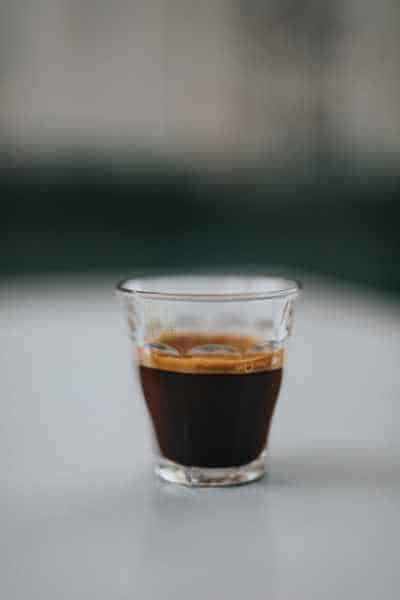 a long shot espresso in a glass
