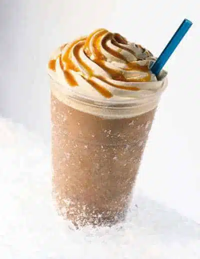 An Iced Caramel Mocha Latte