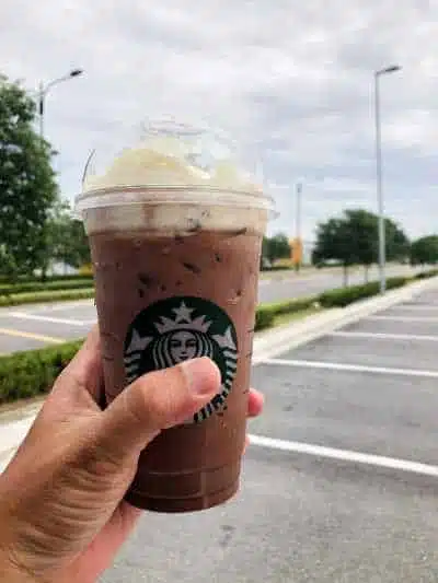 A Starbucks Chocolate Cookie Crumble Creme Frappuccino