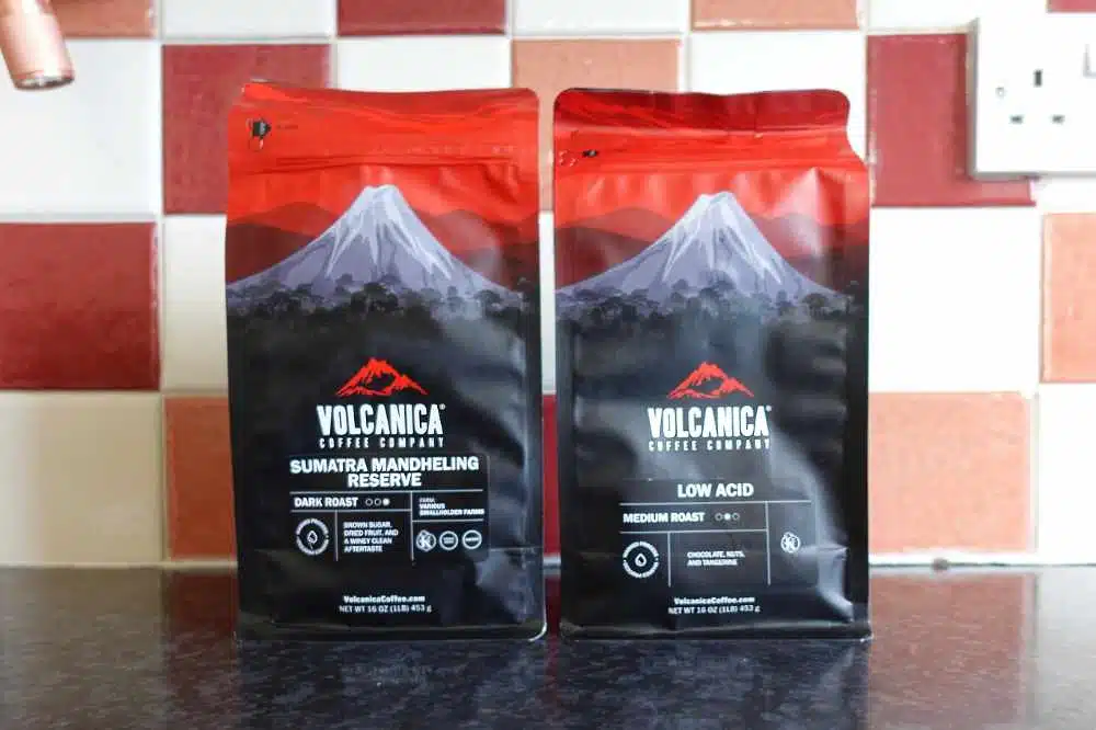 Two bags of Volcanica Coffee