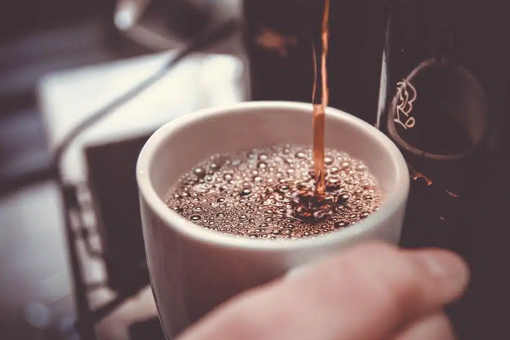Pouring a cup of coffee