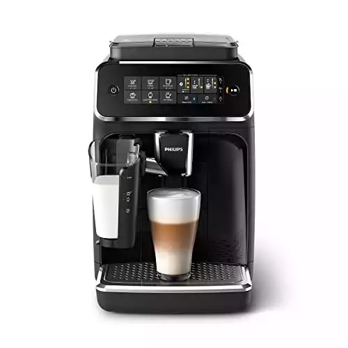 PHILIPS 3200 Series Fully Automatic Espresso Machine – LatteGo Milk Frother, 5 Coffee Varieties, Intuitive Touch Display, Black, (EP3241/54)