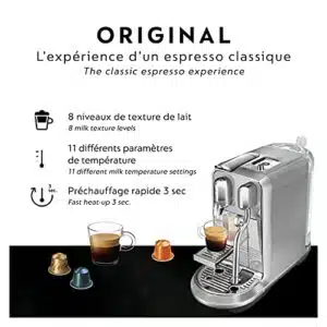 Breville Nespresso Nespresso Creatista Plus Coffee Espresso Machine, Brushed Stainless Steel BNE800BSSUSC