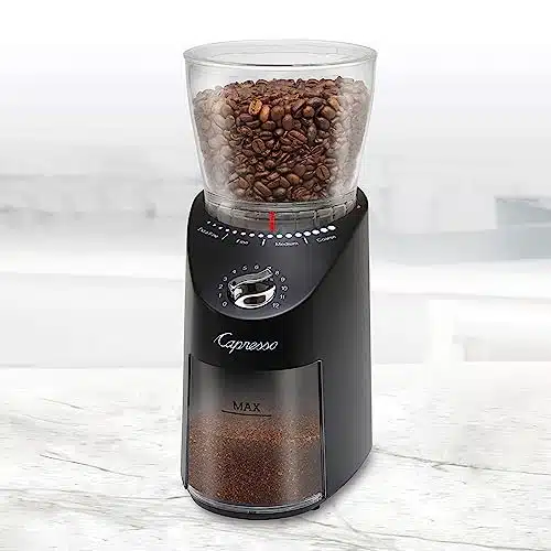 Capresso Infinity Plus Black Conical Burr Grinder - Above Average Coffee