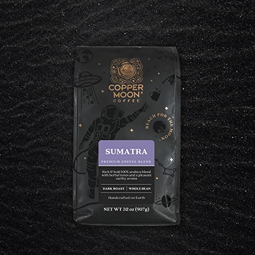 Copper Moon Whole Bean Coffee, Dark Roast, Sumatra Blend, 2 Lb - Above ...