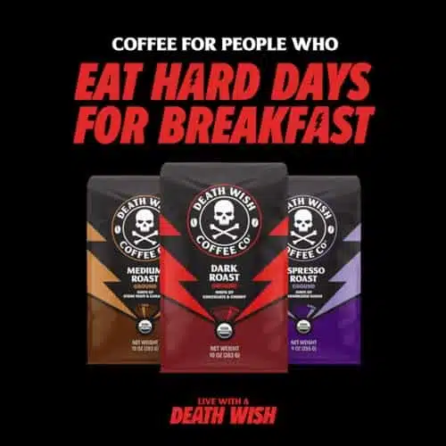DEATH WISH COFFEE Whole Bean Espresso Roast Extra Kick of Caffeine