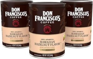 Don Francisco’s Hawaiian Hazelnut Flavored Ground Coffee (3 x 12 oz Cans)