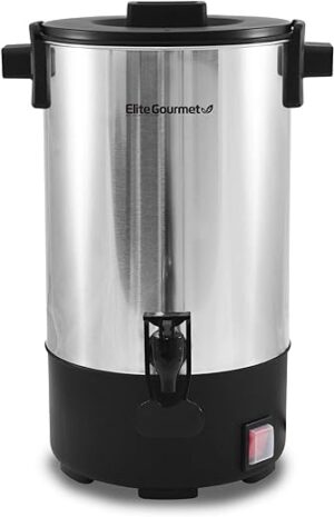 Elite Gourmet CCM-035 Maxi-Matic 30 Cup Stainless Steel Coffee Urn Removable Filter For Easy Cleanup, Two Way Dispenser with Cool-Touch Handles Electric Coffee Maker Urn,…