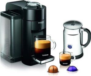 Nespresso A+GCC1-US-BK-NE VertuoLine Evoluo Deluxe Coffee & Espresso Maker with Aeroccino Plus Milk Frother, Black (Discontinued Model)