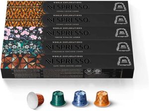 Nespresso Capsules OriginalLine, Morning Lungo Blends Variety Pack, Mild, Medium, and Dark Roast Coffee, 50 Count Espresso Coffee Pods, Brews 3.7 Ounce (ORIGINALLINE ONLY)