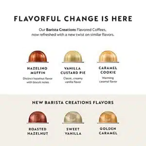 Nespresso Capsules Vertuo, Barista Flavored Pack, Medium Roast Coffee, 30 Count Coffee Pods, Brews 7.77 fl. oz