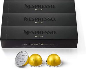Nespresso Capsules VertuoLine, Solelio, Mild Roast Coffee, Coffee Pods, 7.77 Ounce (VERTUOLINE ONLY), 10 Count (Pack of 3)