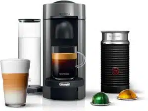 Nespresso VertuoPlus Coffee and Espresso Machine by De’Longhi with Milk Frother, Grey, 5.6 x 16.2 x 12.8 inches