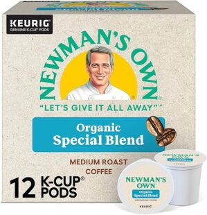 Newman’s Own Organics Special Blend Keurig Single-Serve K-Cup Pods, Medium Roast Coffee, 12 Count (Pack of 6)