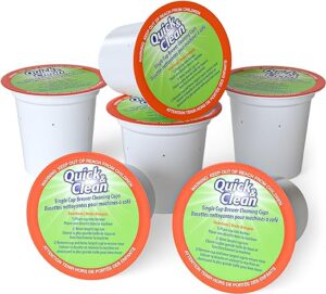 Quick & Clean [6-Pack] Keurig Cleaning Pods – K Cup Cleaner Pod For Keurig – 2.0 Coffee Machine Compatible, Removes Stains, Non-Toxic and Eco-Friendly – Descaler/Descaling Solution