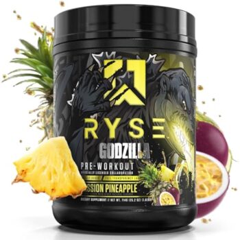 Ryse Noel Deyzel x Godzilla Pre Workout | Intense Pumps, Energy, & Focus | Citrulline & Beta Alanine | 400mg Total Caffeine | 40 Servings (Passion Pineapple)