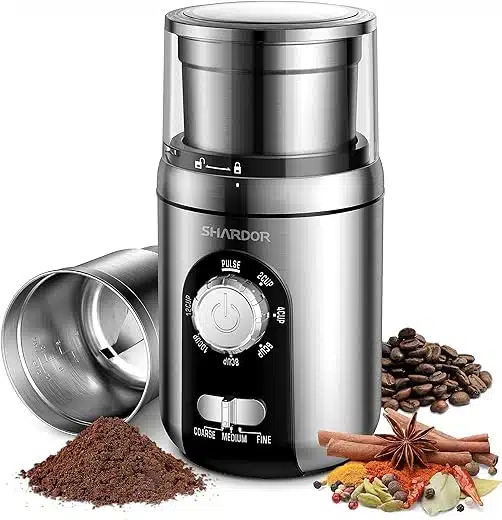 Shardor Adjustable 12 Cup Coffee Grinder Electric With 3 Grinding 