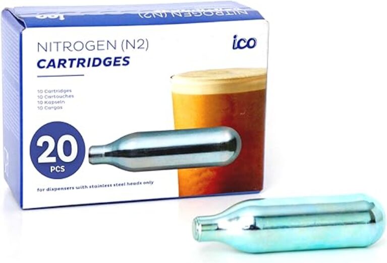 ICO 20 Nitrogen Cartridges N2 Cartridges for Nitro Cold Brew Coffee Maker, Non-threaded Nitrogen Chargers, 2g