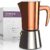 bonVIVO Intenca Stovetop Espresso Maker – Luxurious, Stainless Steel Italian Coffee Maker for Camping or Home Use – Makes 6 Cups of Full-Bodied Coffee – Copper, 10oz