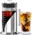 Cafe Du Chateau Brew Perfect Iced Coffee & Tea w/Our Cold Brew Coffee Maker, Pitcher for Fridge (34oz) – Air Tight Seal, Measuring Label – Stainless Steel Iced Coffee Maker Machine