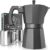 Coffee Gator Moka Pot – 6 Cup, Stovetop Espresso Maker – Classic Italian and Cuban Coffee Percolator w/ 2 Stainless-Steel Cups – Matte Grey Aluminum