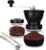 PARACITY Manual Coffee Bean Grinder with Ceramic Burr, Hand Coffee Grinder Mill Small with 2 Glass Jars( 11OZ per Jar) Stainless Steel Handle for Drip Coffee, Espresso, French…